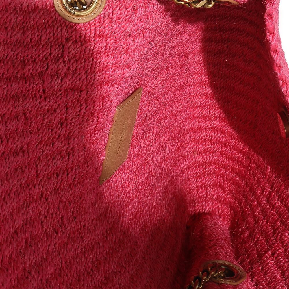 Saint Laurent Pink Woven Sisal Medium Kate Bag - Picture 7 of 8